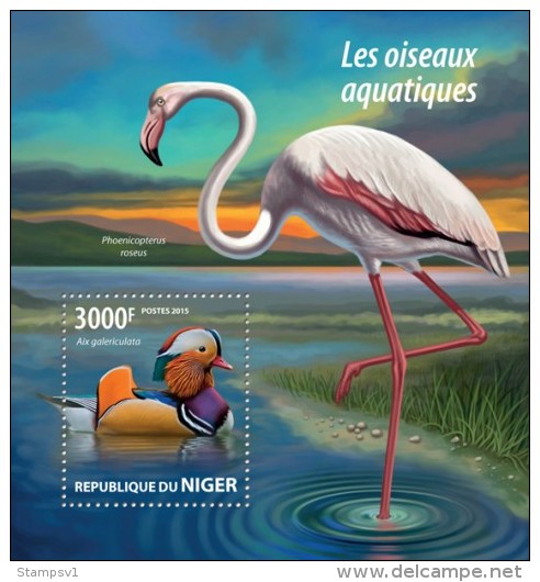 Niger. 2015 Water Birds. (222b) - Flamants