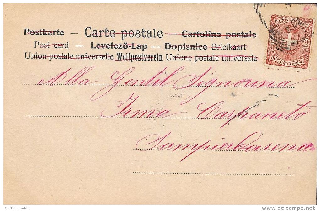 [DC4508] CARTOLINA - DONNA - STRASSE IN RILIEVO - Viaggiata 1901 - Old Postcard - Altri & Non Classificati