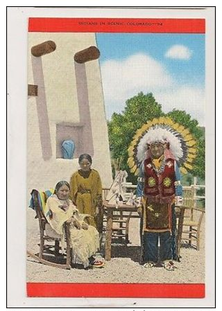 Indians In Scenic Colorado Vintage Postcard USA 0349 - Altri & Non Classificati