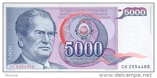 Yugoslavia 5000 Dinara 1985 Pick 93 UNC - Yougoslavie