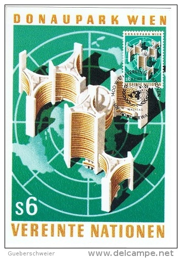 ONU-L22 - NATIONS-UNIES Bureau De Vienne N° 6 Sur Carte Maximum Donaupark Wien - Maximum Cards