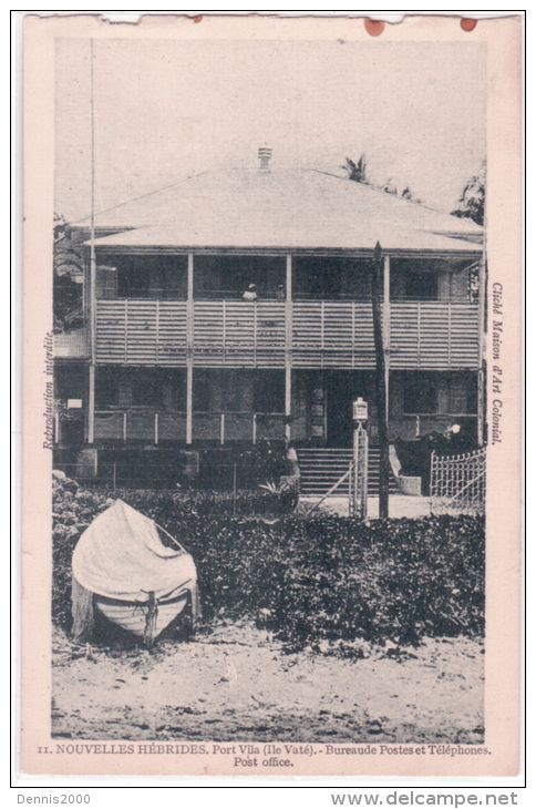 11-Nouvelles-Hébrides - Port Vila ( île Vaté )bureau De Postes -ed. La Maison D'art Colonial - Vanuatu