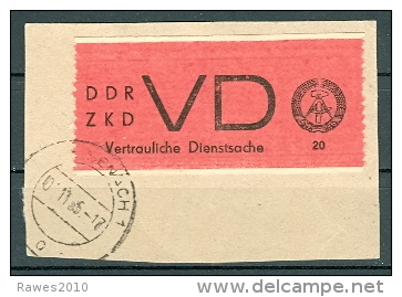 DDR Dienstmarken D Mi. 1 ZKD VD Briefstück - Cartas & Documentos