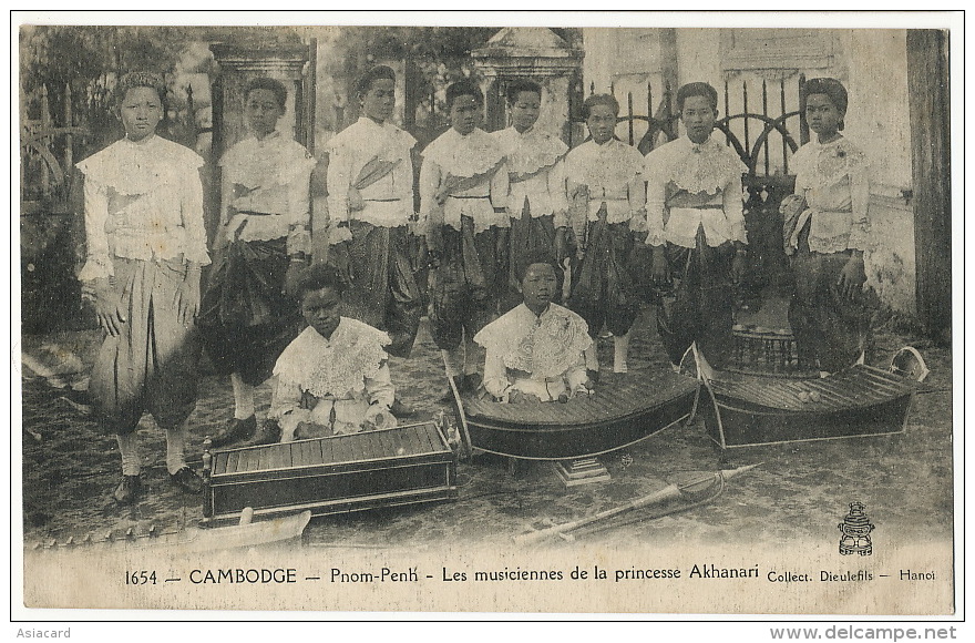 1654 Phnom Penh Les Musiciennes De La Princesse Akhanari Coll. Dieulefils Xylophone Orchestre Band - Cambodge