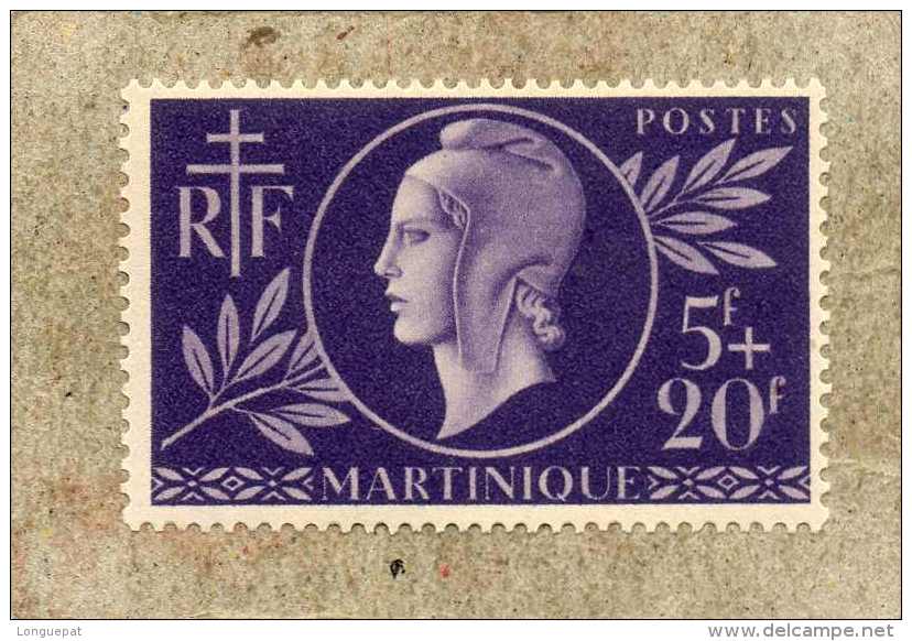 MARTINIQUE   : Entraide Française : Profil De Femme Au Bonnet Phrygien, Croix De Lorraine, RF - - Neufs