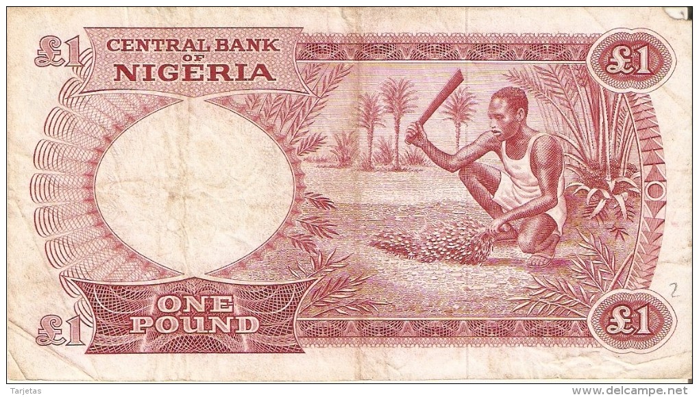 BILLETE DE NIGERIA DE 1 POUND DEL AÑO 1967 (BANKNOTE) - Nigeria