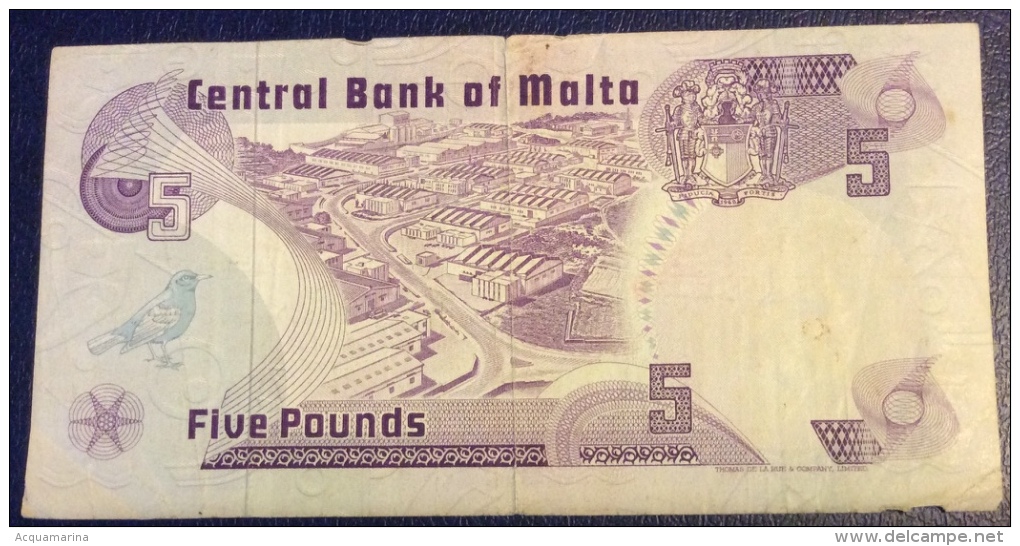 MALTA - 5 LIRI 1967 CIRCULATED - Malte