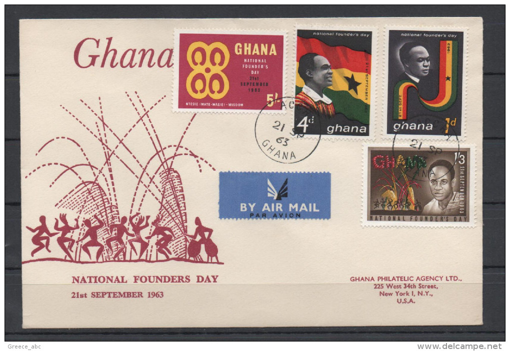 Ghana 1963 / Mi 153/156 - National Founders - FDC Cover - Ghana (1957-...)