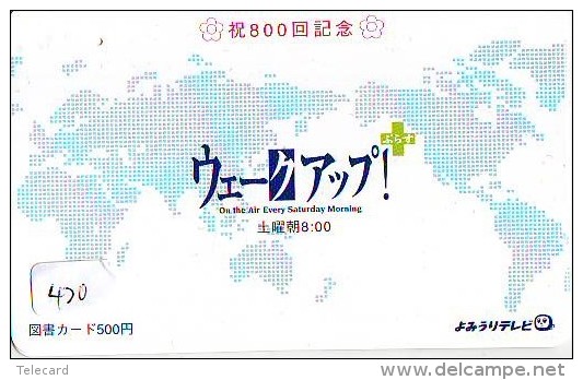 Télécarte Japon ESPACE (420)  GLOBE * SATELLITE * MAPPEMONDE * Telefonkarte Phonecard JAPAN * TERRESTRE - Espace