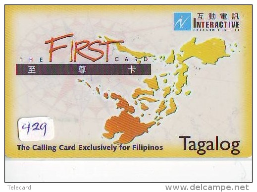 Télécarte PHILIPPINES * FILIPPIINES * EPACE (429) GLOBE * SATELLITE * MAPPEMONDE * TK Phonecard * TAGALOG - Philippines