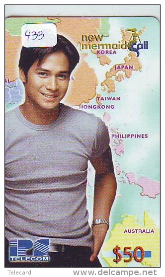 Télécarte PHILIPPINES * FILIPPIINES * EPACE (433) GLOBE * SATELLITE * MAPPEMONDE * TK Phonecard * - Philippines