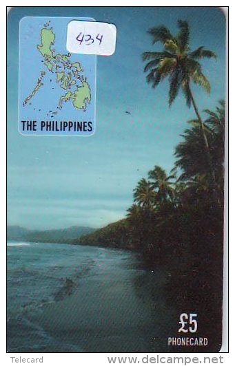 Télécarte PHILIPPINES * FILIPPIINES * EPACE (434) GLOBE * SATELLITE * MAPPEMONDE * TK Phonecard * - Filipinas