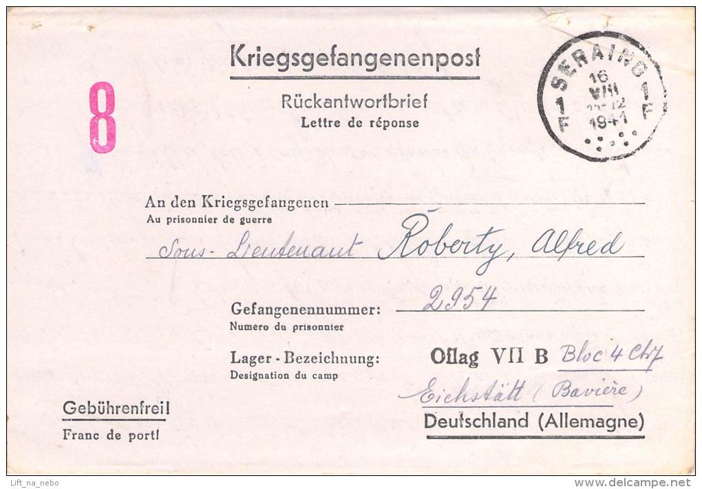 Oflag VII B  Germany WWII POW FREE SHIPPING Camp Prisoner Of War Censor Censorship Censuur Geprüft KRIEGSGEFANGENENPOST - Lettres & Documents