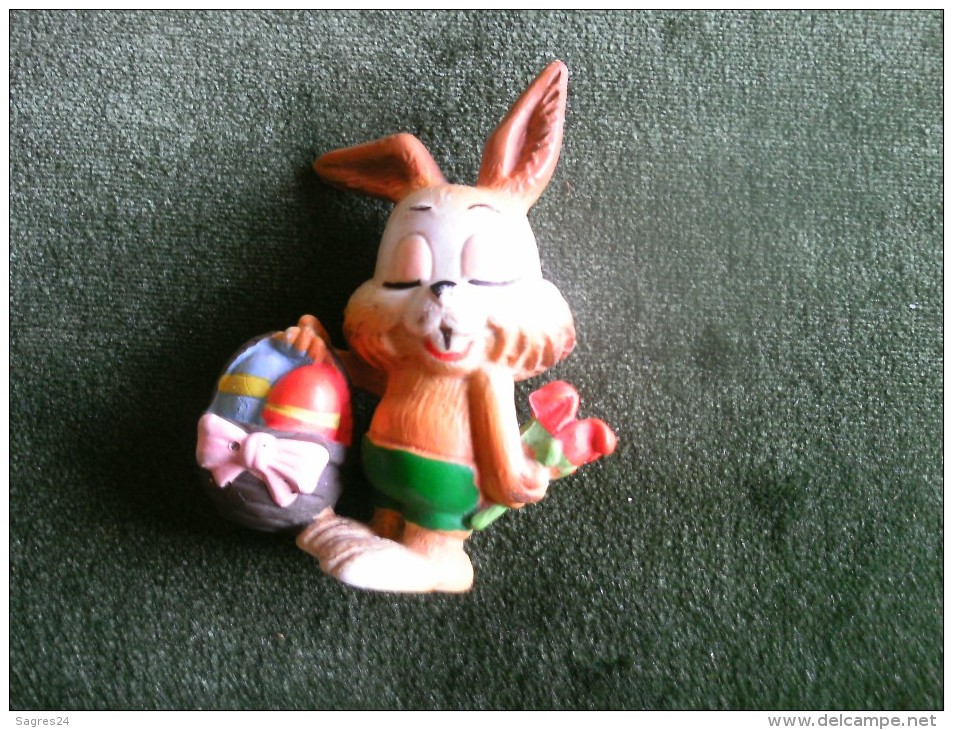 Vintage PVC Figure,Rabbit - Lapin - W Berrie 1979 - Made In Portugal - Other & Unclassified