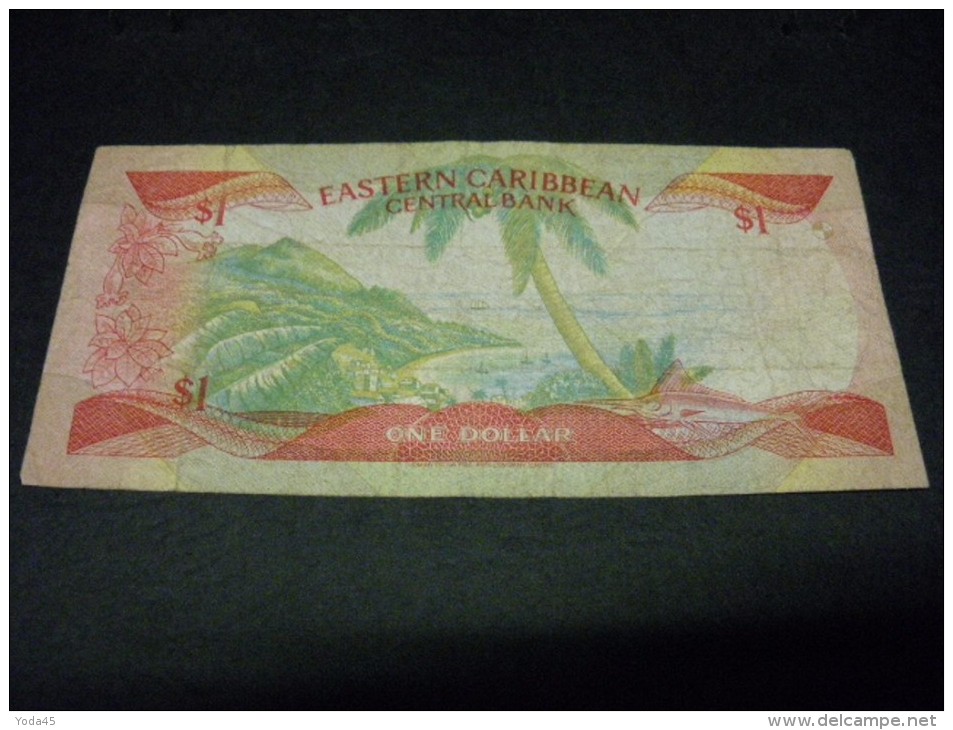 CARAÎBES 1 Dollar 1985/1988,pick N° 21 L,EAST CARIBBEAN CARAIBES, SAINTE LUCIE ,st Lucia Suffixe L - Caribes Orientales