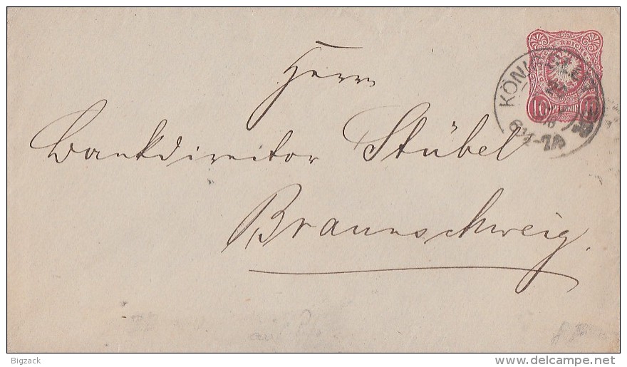 DR GS-Umschlag Nachv. Stempel Königslutter 20.11.1878 - Briefe U. Dokumente