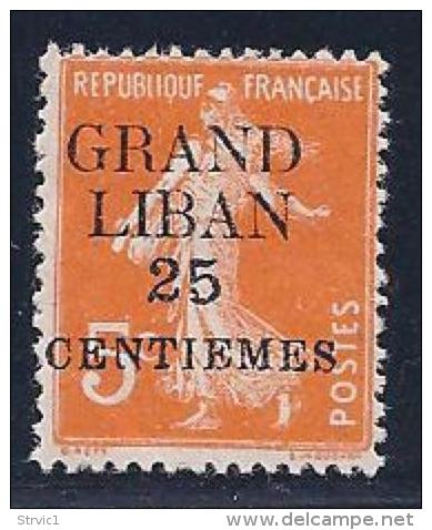 Lebanon, Scott # 2 Type 1 Mint Hinged France Stamp Surcharged, 1924 - Lebanon