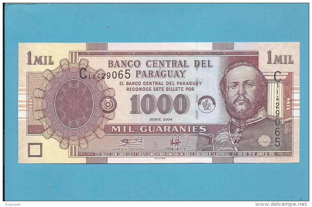 PARAGUAY - 1 000 GUARANIES - 2004 - Pick 222.a - UNC. - Mariscal Francisco Solano Lopez - 2 Scans - Paraguay