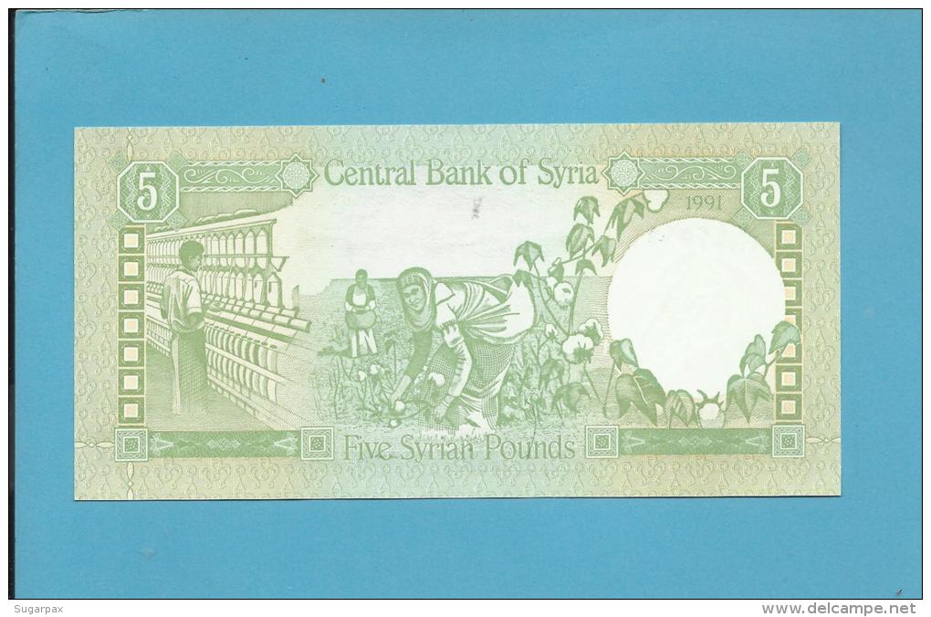 SYRIA - 5 POUNDS - 1991 - Pick 100.e - UNC. - 2 Scans - Syrie