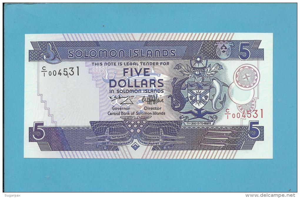 SOLOMON ISLANDS - 5 DOLLARS - ND ( 1997 ) - Pick 19 - Sign. 6 - UNC. - 2 Scans - Salomons