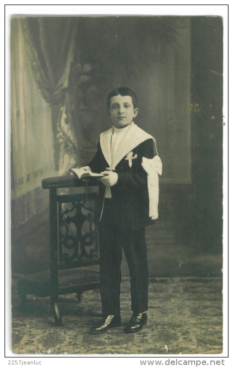 C-Photo  Jeune Garçon  Premiere Communion  Juin 1928 - Communion