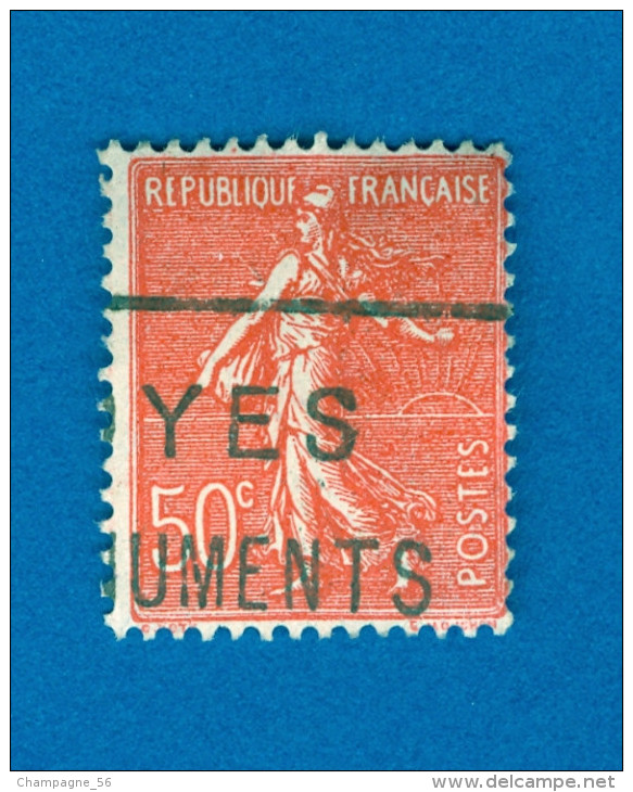 VARIÉTÉS FRANCE 1926 N° 199  SEMEUSE FOND LIGNÉE 50 C OBLITÉRÉ ARTHUR MAURY 20.00 € - Oblitérés