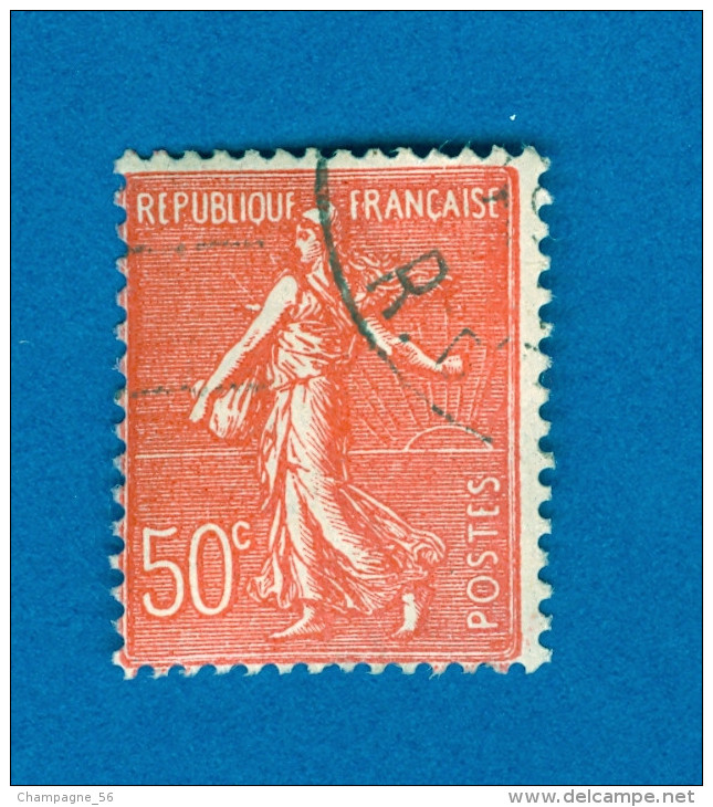 VARIÉTÉS FRANCE  1926  N° 199  FOND LIGNÉE 50 C  OBLITÉRÉ ARTHUR MAURY 15.00 € - Oblitérés