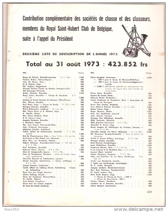 Royal Saint-Hubert Club De Belgique - Périodique Mensuel - N°9 -  Septembre 1973 - Jagen En Vissen