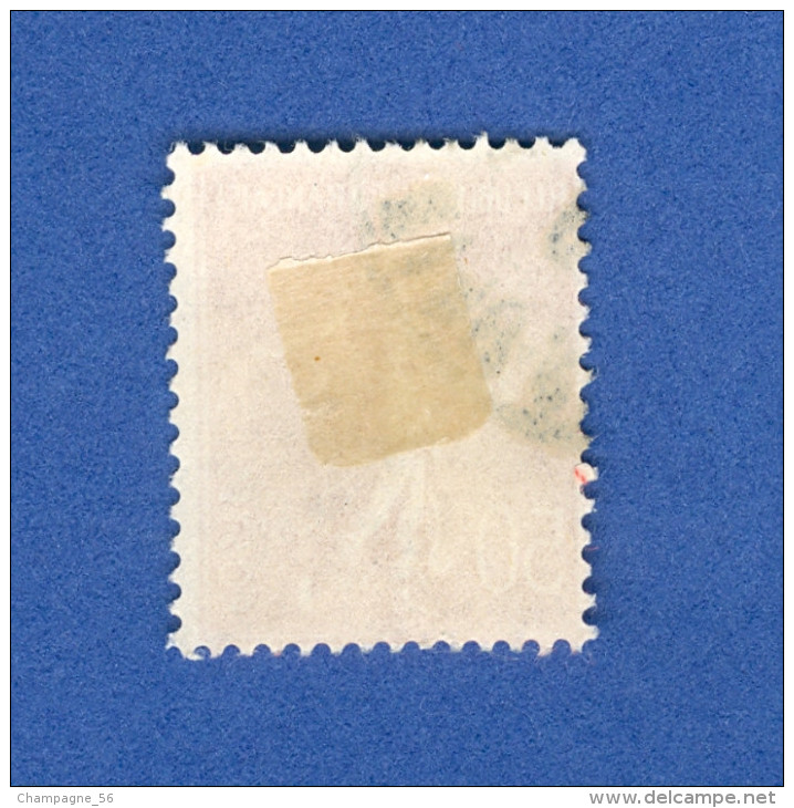 VARIÉTÉS FRANCE 1926  N° 199 SEMEUSE  FOND LIGNÉE 50 C  OBLITÉRÉ DOS CHARNIÈRE - Oblitérés