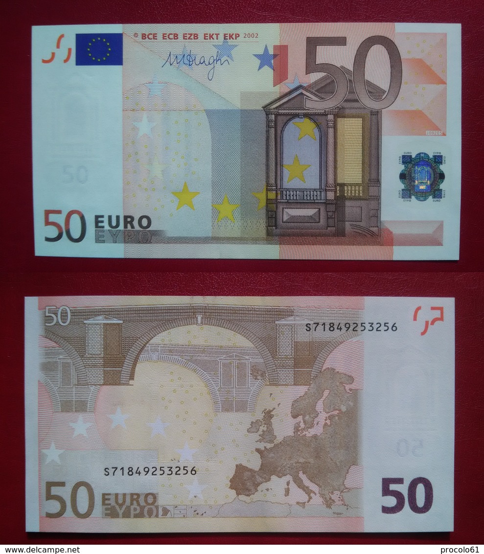 ITALIA ITALY 50 EURO 2002 DRAGHI SERIE S 71849253256 J092E5 UNC FDS 3/3 CONSECUTIVE - 50 Euro