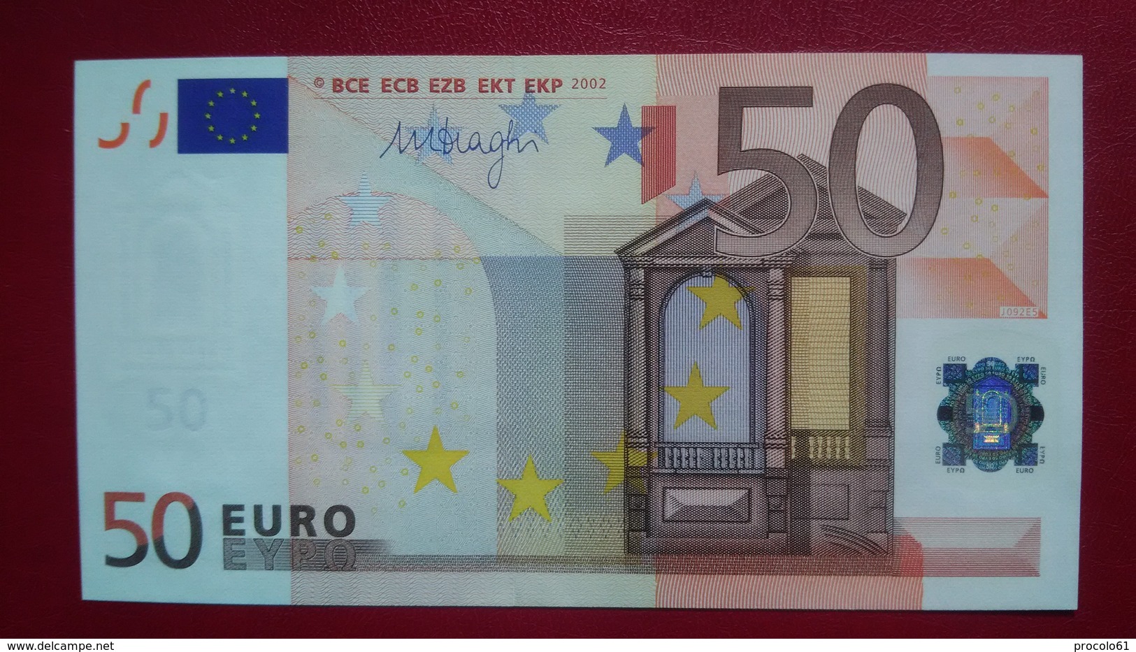 ITALIA ITALY 50 EURO 2002 DRAGHI SERIE S 71849253256 J092E5 UNC FDS 3/3 CONSECUTIVE - 50 Euro