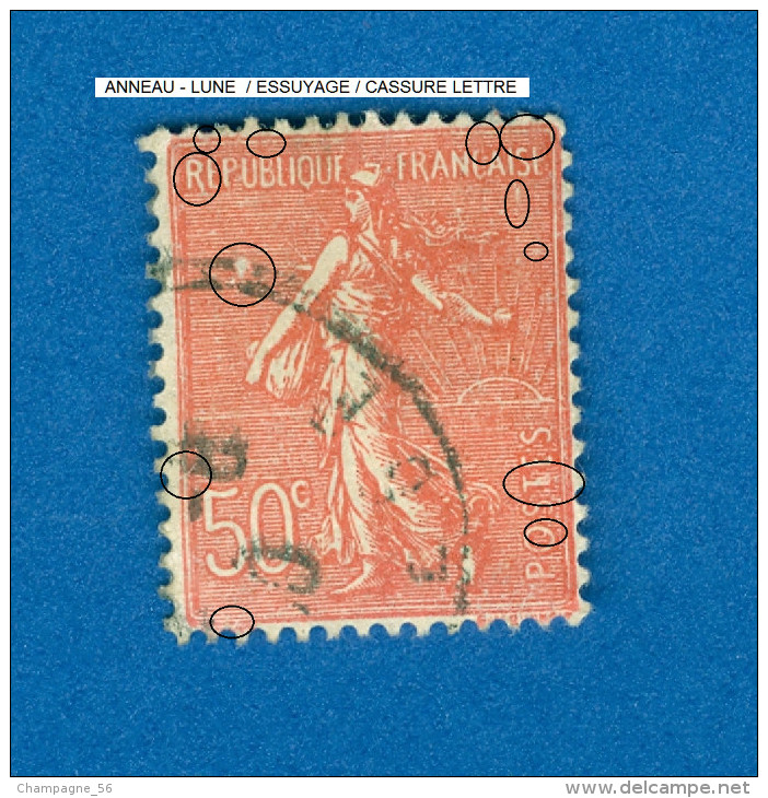 VARIÉTÉS FRANCE 1926 N° 199  FOND LIGNÉE 50 C  OBLITÉRÉ ARTHUR MAURY 20.00 € - Oblitérés