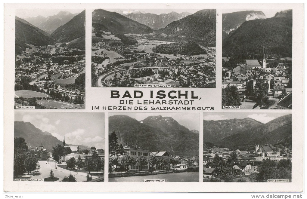 Alte AK Bad Ischl 1955, Lehar-Villa Trauntal Dachstein Zimmnitz Kurbadehaus - Bad Ischl