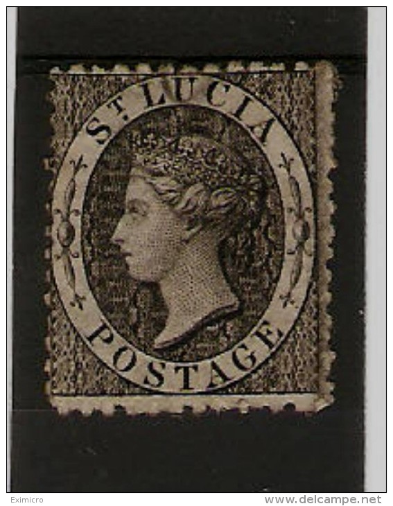 ST LUCIA 1864 (1d) BLACK SG 11 PERF 12½ MOUNTED MINT Cat £35 - Ste Lucie (...-1978)