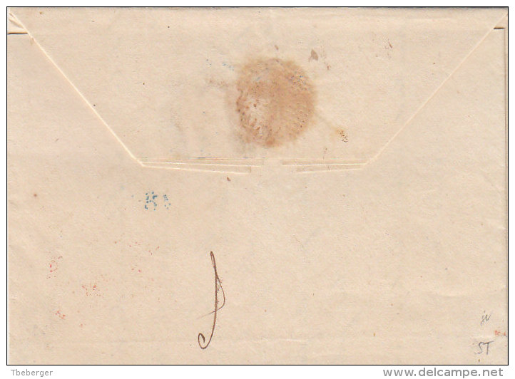 Belgique Cad Bleu BRUXELLES Sur Lettre Pour Paris France 1837 (n42) - 1830-1849 (Belgica Independiente)