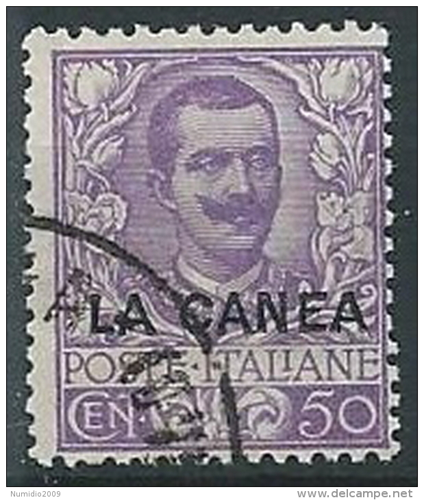 1905 LEVANTE LA CANEA USATO FLOREALE 50 CENT - W138-3 - La Canea