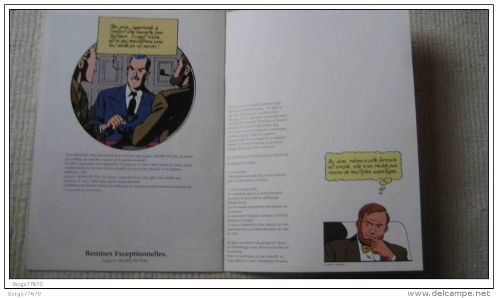 Enquête Sur La Marque Jaune Blake Et Mortimer Jacobs Renault Belgique Automobile Voiture Catalogue             Auto - Blake Et Mortimer