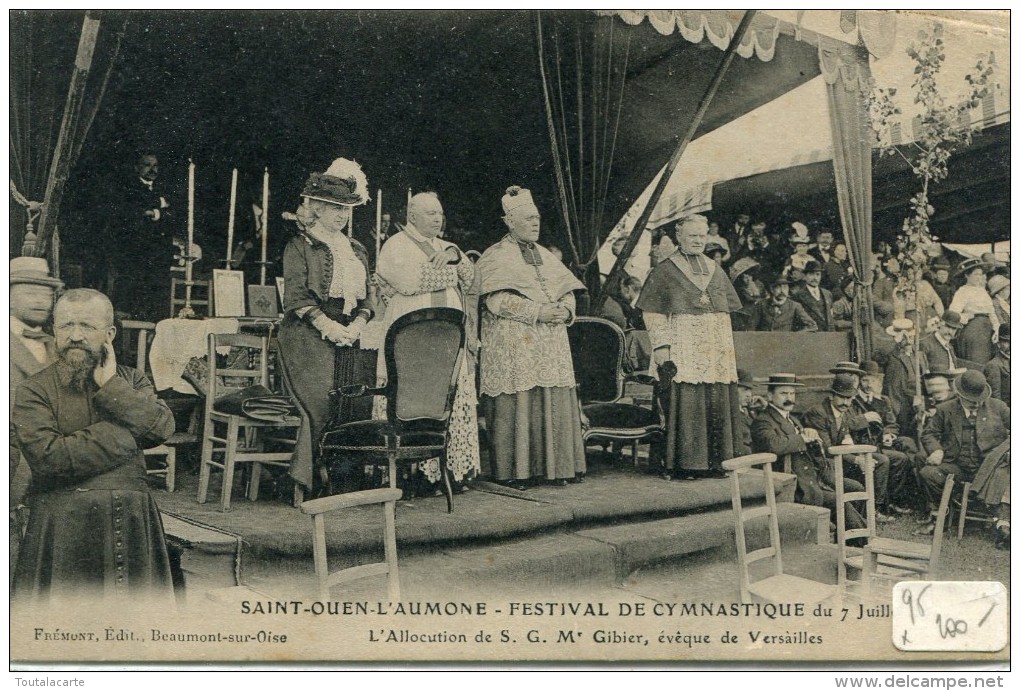 CPA 95 ST OUEN L AUMONE FESTIVAL DE GYMNASTIQUE ALLOCUTION DE S.G. M GIBIER EVEQUE DE VERSAILLES - Saint-Ouen-l'Aumône