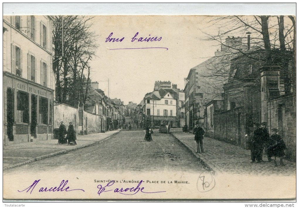 CPA 95 ST OUEN L AUMÔNE PLACE DE LA MAIRIE 1903 - Saint-Ouen-l'Aumône