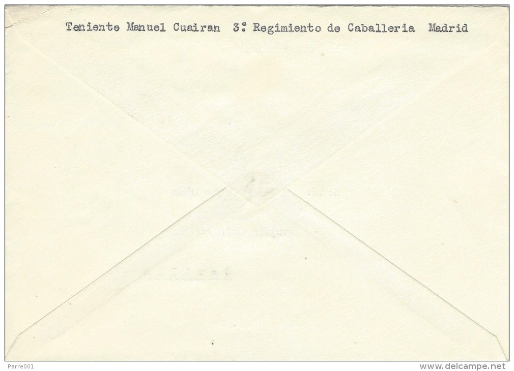 Spain 1940 Madrid Cavalry Division 3rd Regiment Military Unit Unfranked Cover - Militaire Vrijstelling Van Portkosten