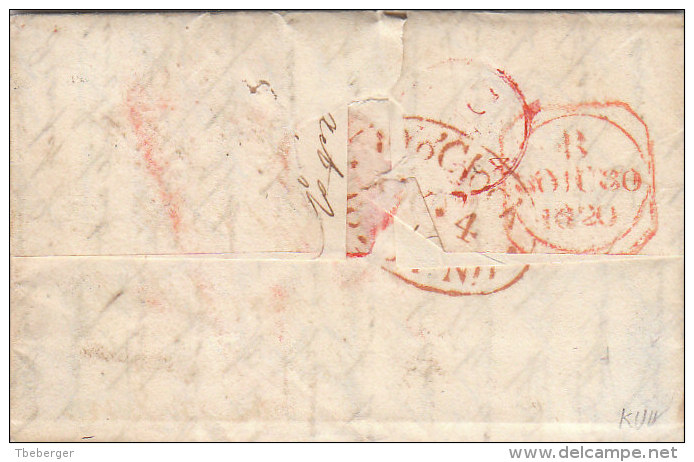 Great Britain Ireland "CHURCHILL 88" Two-liner On Letter To England 1820 (n55) - ...-1840 Precursori