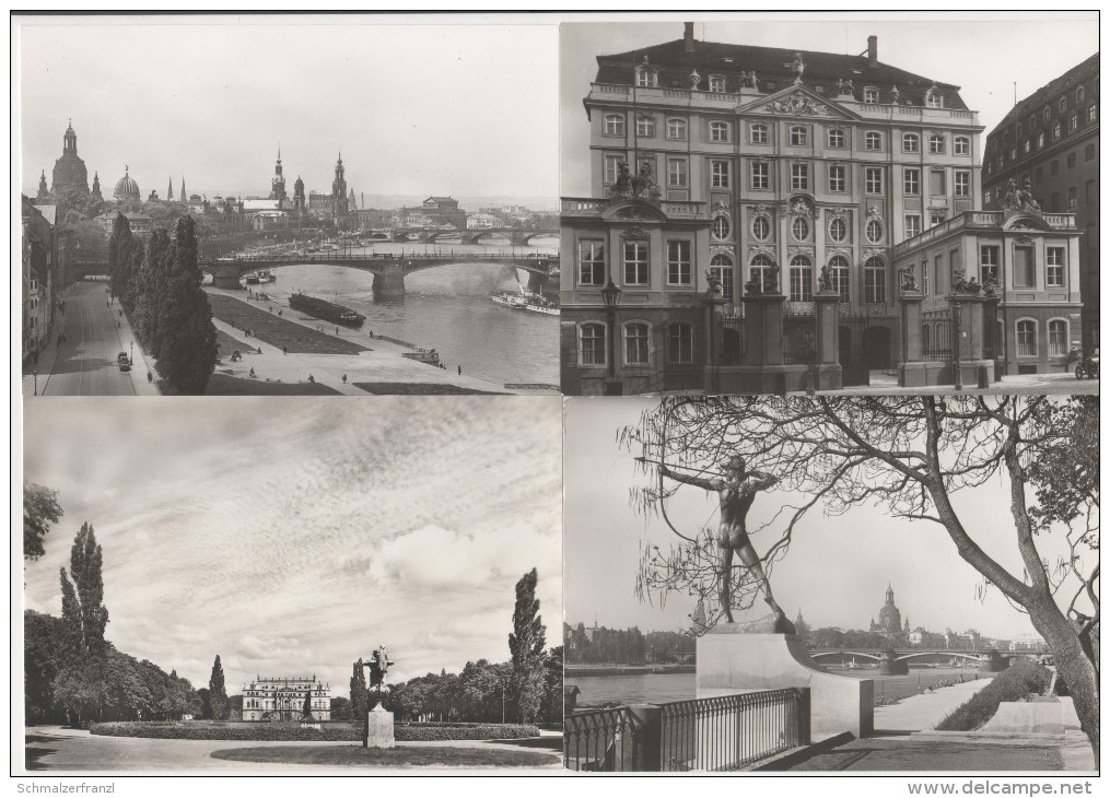 4 X AK Dresden Vor Der Zerstörung 1945 Cosel Palais Grosser Garten Bogenschütze Terassenufer Lot Sammlung - Collections & Lots