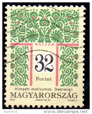 HUNGARY 1994 Traditional Patterns - 32fo. - Multicoloured  FU - Usado