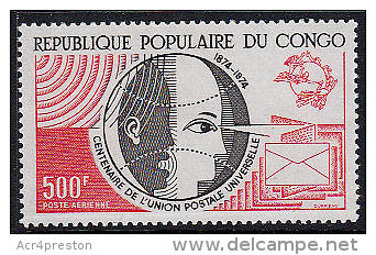 A5383 RP CONGO (BRAZZAVILLE) 1974,  Centenary Universal Postal Union (UPU),  MNH - Mint/hinged