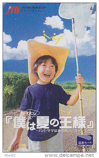 Carte Prépayée Japon - JTB - Enfant / PECHE à L´haveneau - Child FISHING Japan Prepaid Card -  FISCHEN Tosho Karte - 728 - Sport