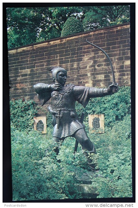 Robin Hood Statue, Nottingham - Old Pc - Arch - Archer - Archery - Archery