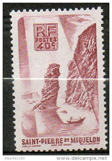St Pierre Et Miquelon Roc De Langlade 1947  N°327 - Unused Stamps