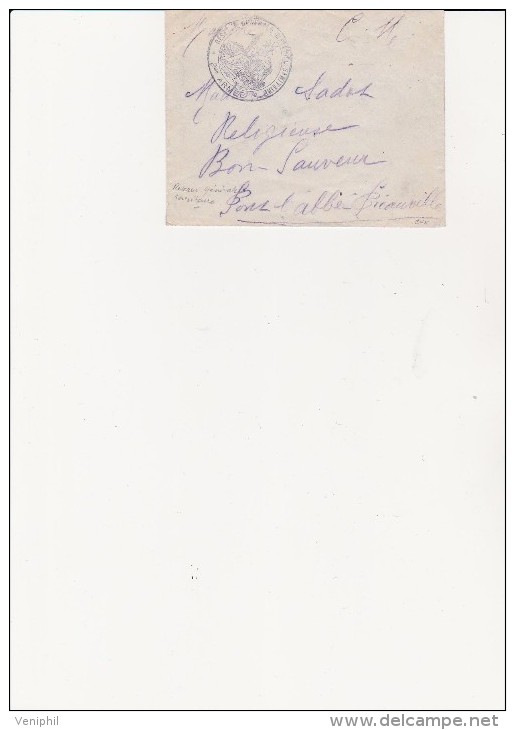 PETITE ENVELOPPE EN FRANCHISE MILITAIRE -CACHET VIOLET RESERVE GENERALE MATERIEL SANITAIRE -2eme ARMEE - WW I