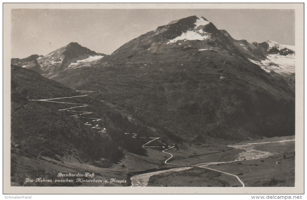 AK Bernhardin Pass Kehren Hinterrhein Hospiz Bernhardinpass San Bernardino Graubünden Engadin Bei Mesocco Splügen Biasca - Hinterrhein