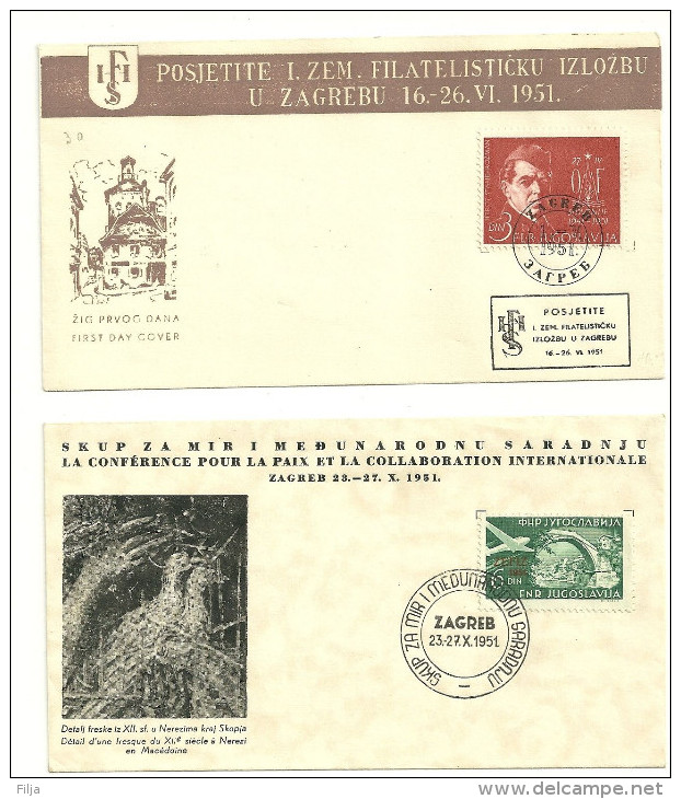 YUGOSLAVIA - 1951 2x Covers - Covers & Documents